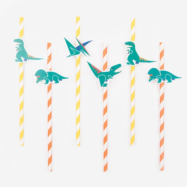 My Little Day paper straws - dinosaur