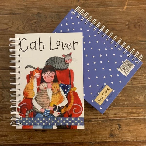 ALEX CLARK Cat Lover Hard Cover Spiral Notebook Journal