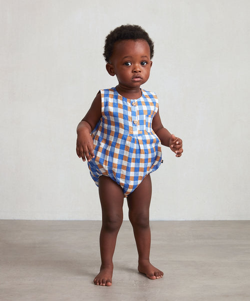 OEUF NYC  Pocket Romper Sky Blue