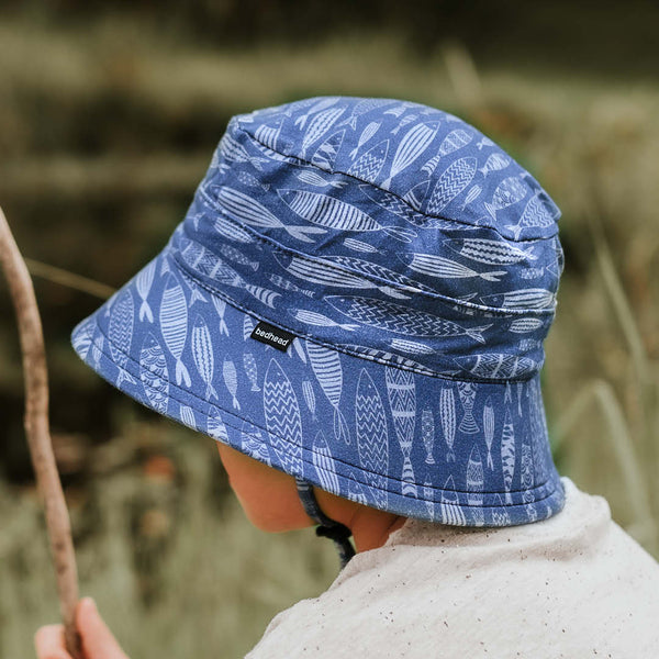 BEDHEAD HATS Kids Bucket Hat 'Fish' Print