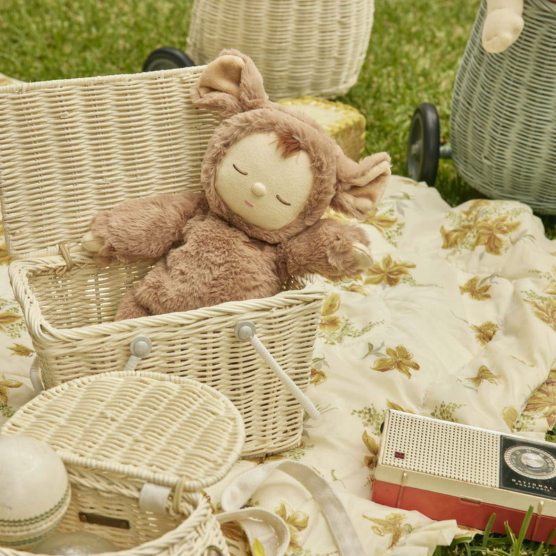 Olli Ella Rattan Piki Basket - Chalk