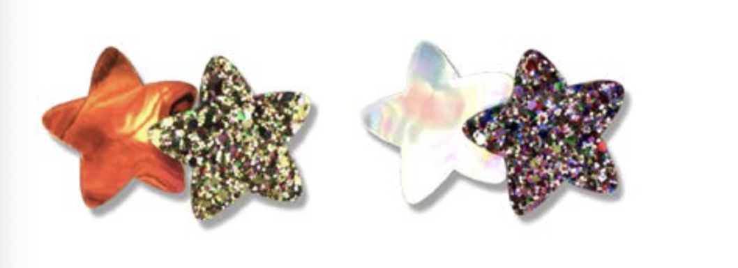 MINISTA GLITTER 2 STARS HAIR CLIP