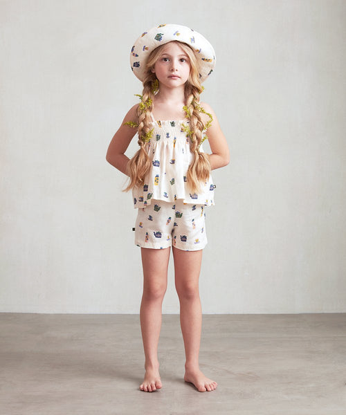 OEUF NYC Girl Smock Set Gardenia