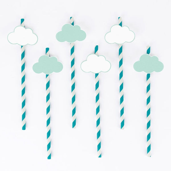 My Little Day  paper straws - clouds