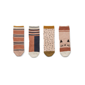 LIEWOOD  Silas Cotton Socks 4 Pack - Rose multi mix