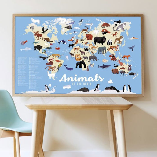 Poppik Animals of the World Sticker Poster 100x68cm