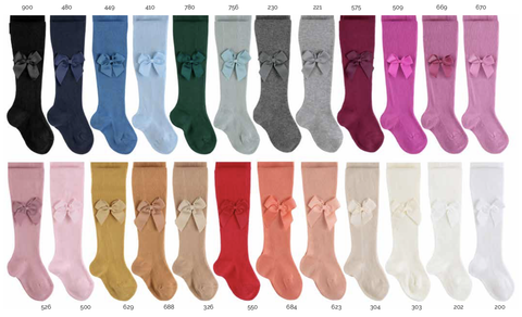 CONDOR Knee-high socks with side grossgrain bow