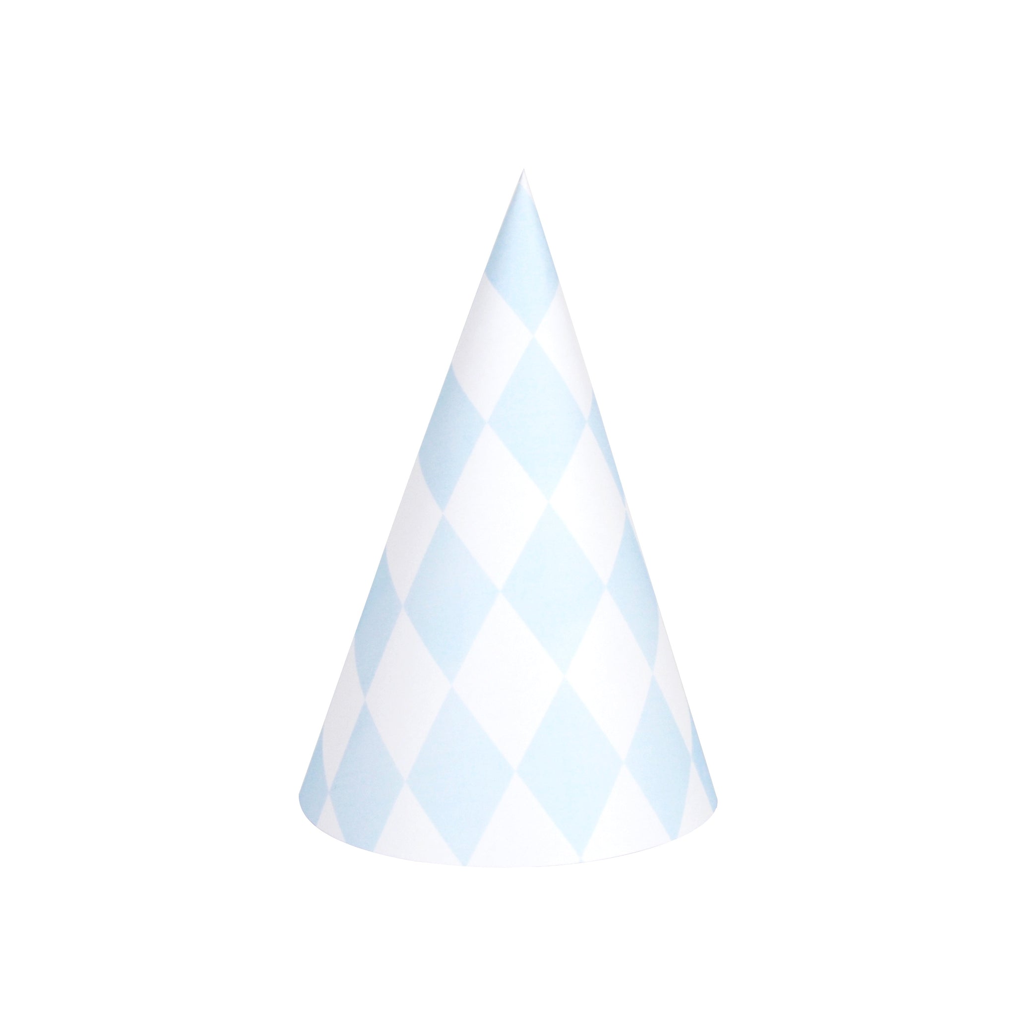 My Little Day 8 party hats - light blue diamonds