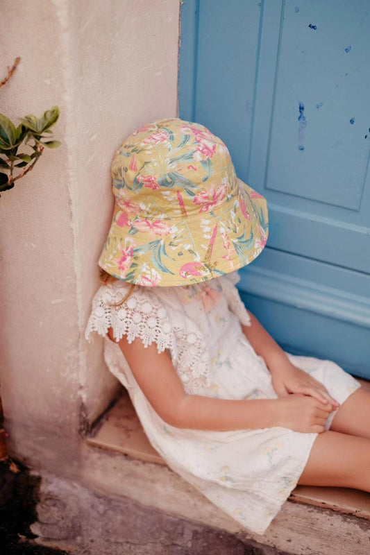 LOUISE MISHA Sun Hat Lagik Soft Honey Parrots