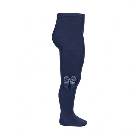 CONDOR COTTON TIGHTS WITH SIDE GROSSGRAN BOW NAVY BLUE 480