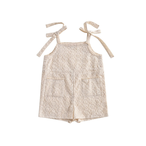 LOUISE MISHA Overalls Karla Cream Sparkle Lace BABY AND KIDS