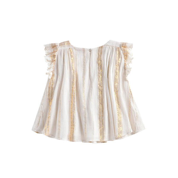 LOUISE MISHA Blouse Serena White & Gold Stripes BABY AND KIDS