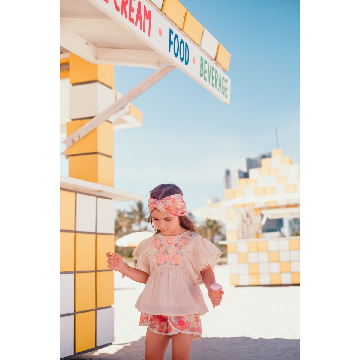 LOUISE MISHA BABY AND KIDS Headband Yuriria Pink Flowers