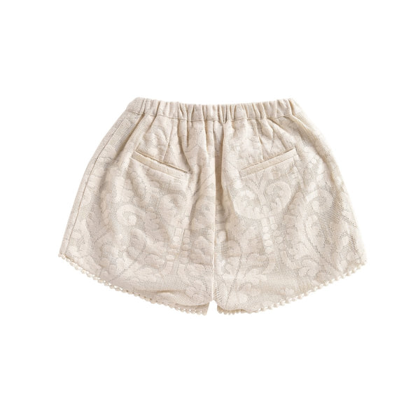 LOUISE MISHA Shorts Velinda Cream Baroque Lace BABY AND KIDS