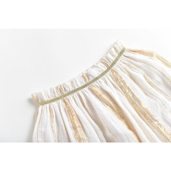 LOUISE MISHA Skirt Salina White & Gold Stripes BABY AND KIDS