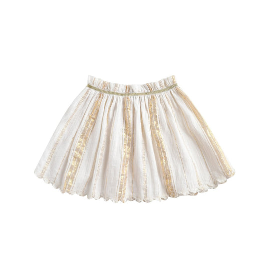 LOUISE MISHA Skirt Salina White & Gold Stripes BABY AND KIDS