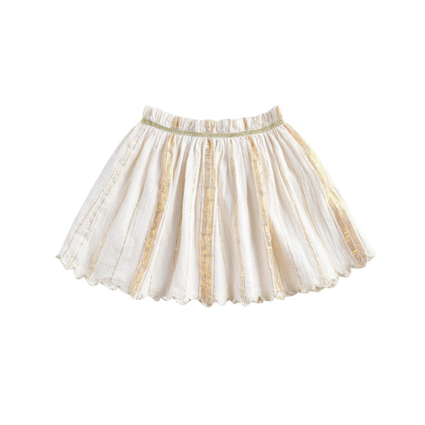 LOUISE MISHA Skirt Salina White & Gold Stripes BABY AND KIDS