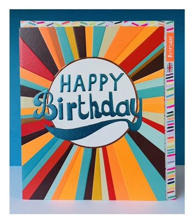 Paper Salad Happy Birthday Stripe Card