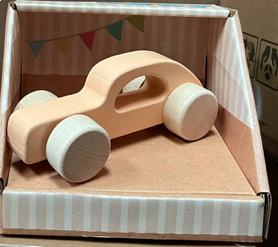 Wooden Car with handle BEIGE