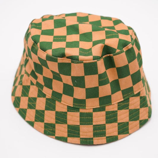 Grech & Co. REVERSIBLE BUCKET HAT - CHECKS SUNSET + ORCHARD