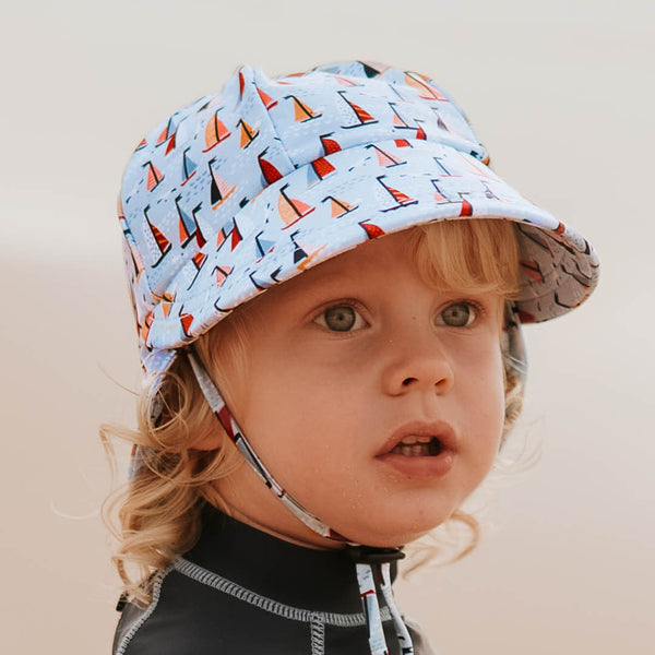 BEDHEAD HATS Boys Beach Legionnaire Hat UPF50+ 'Boat' Print