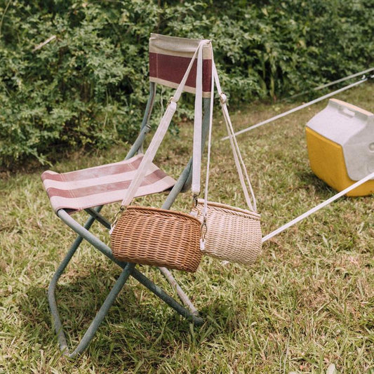 OLLI ELLA MINI CHARI RATTAN BAG Natural