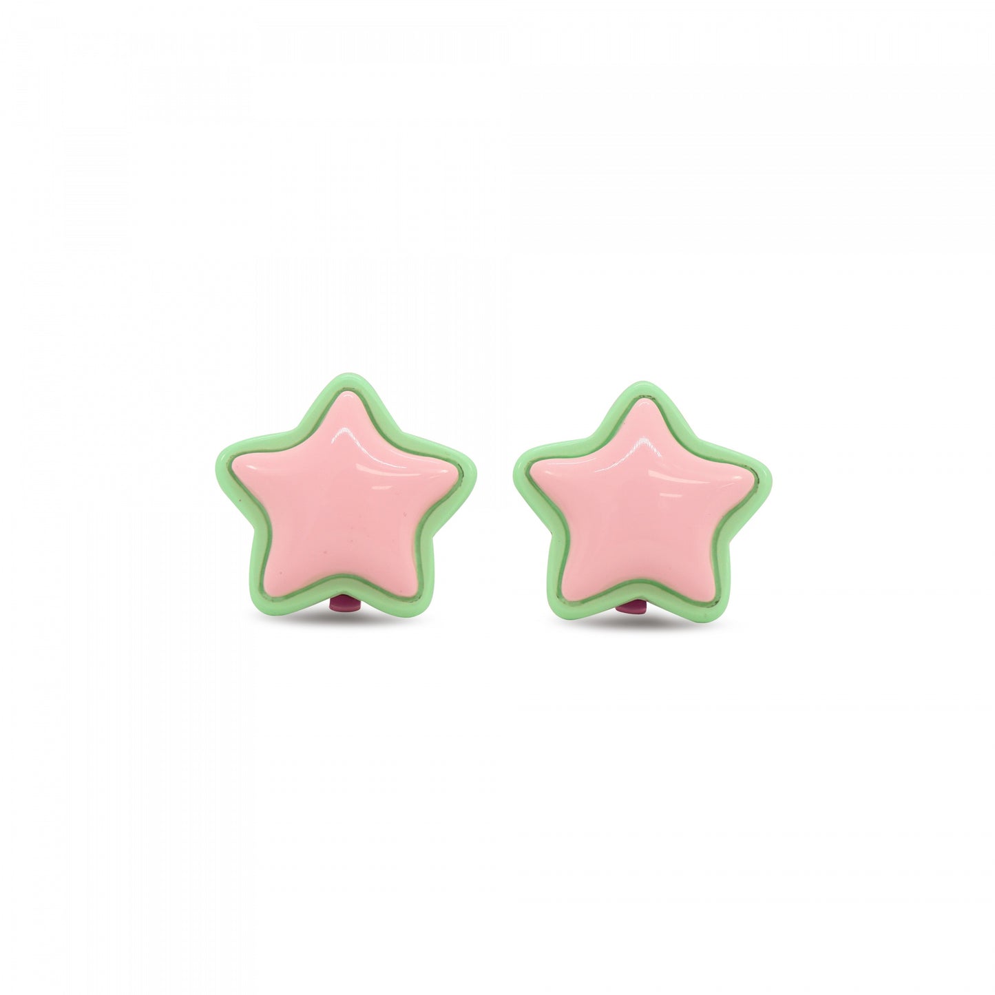 MILK X SODA RETRO STAR EARRINGS BABY PINK