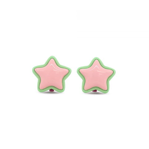 MILK X SODA RETRO STAR EARRINGS BABY PINK