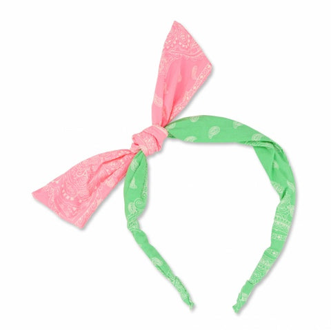 MILK X SODA BRIGHT PAISELY HEADBAND PINK