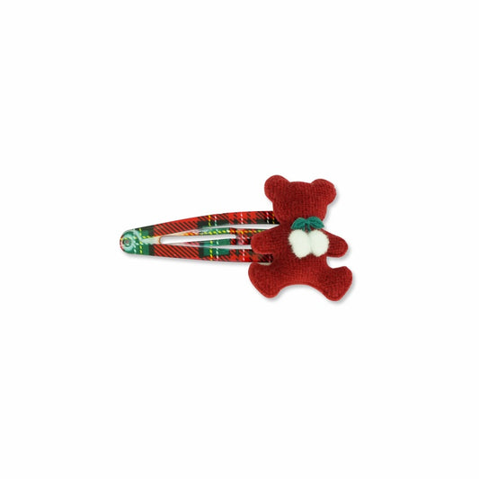 MILK X SODA XMAS TEDDY BEAR HAIR CLIP RED