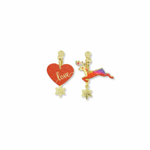 MILK X SODA REINDEER EARRINGS RED