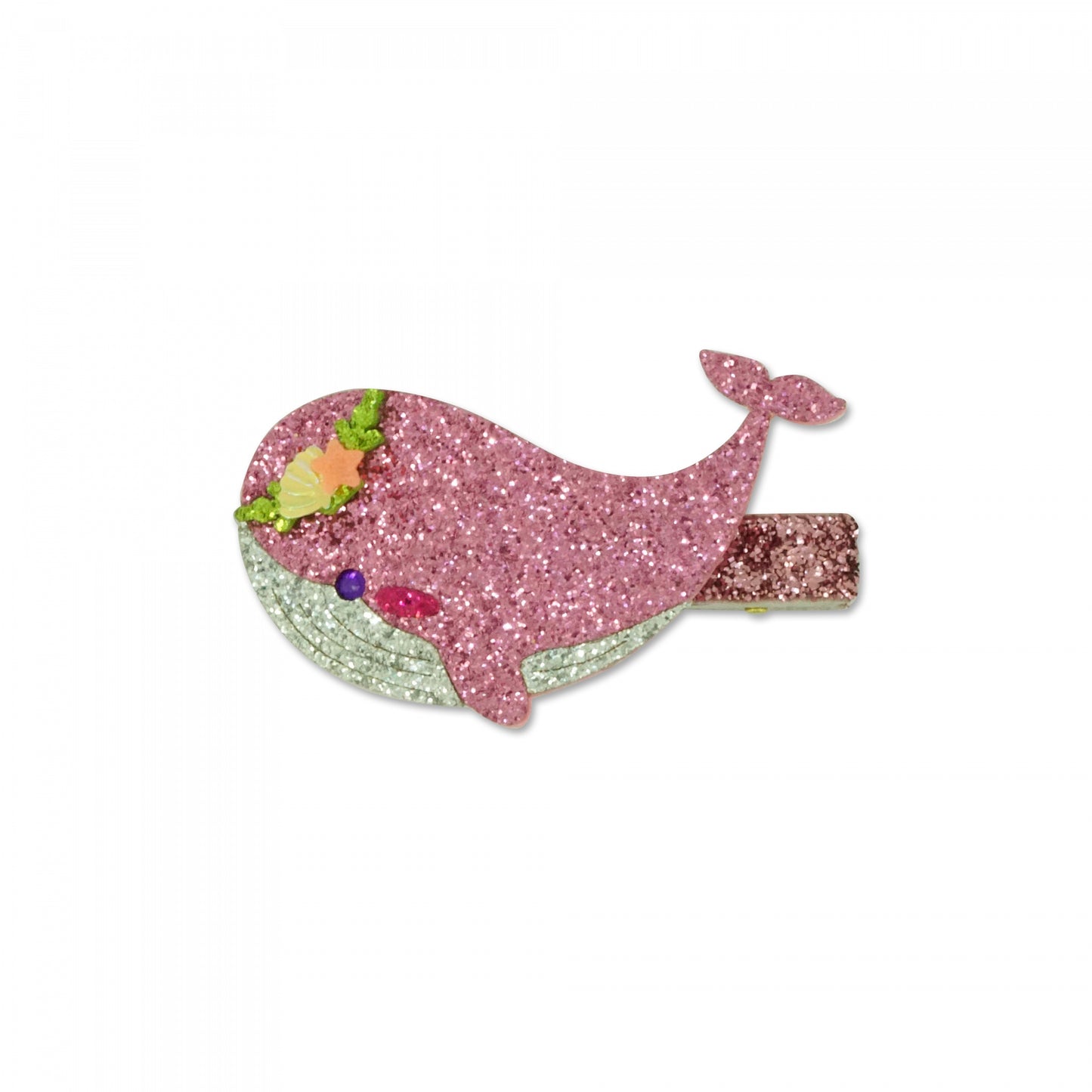 MILK X SODA GLITTER WHALE HAIR CLIP PINK