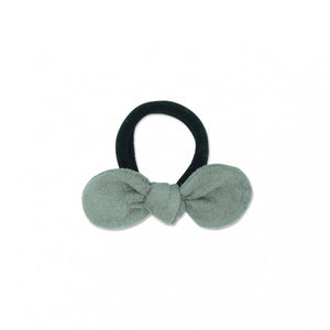 MILK X SODA SUEDE BOW HAIR TIE GREY