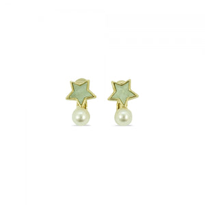 MILK X SODA PEARL STAR EARRINGS GREEN