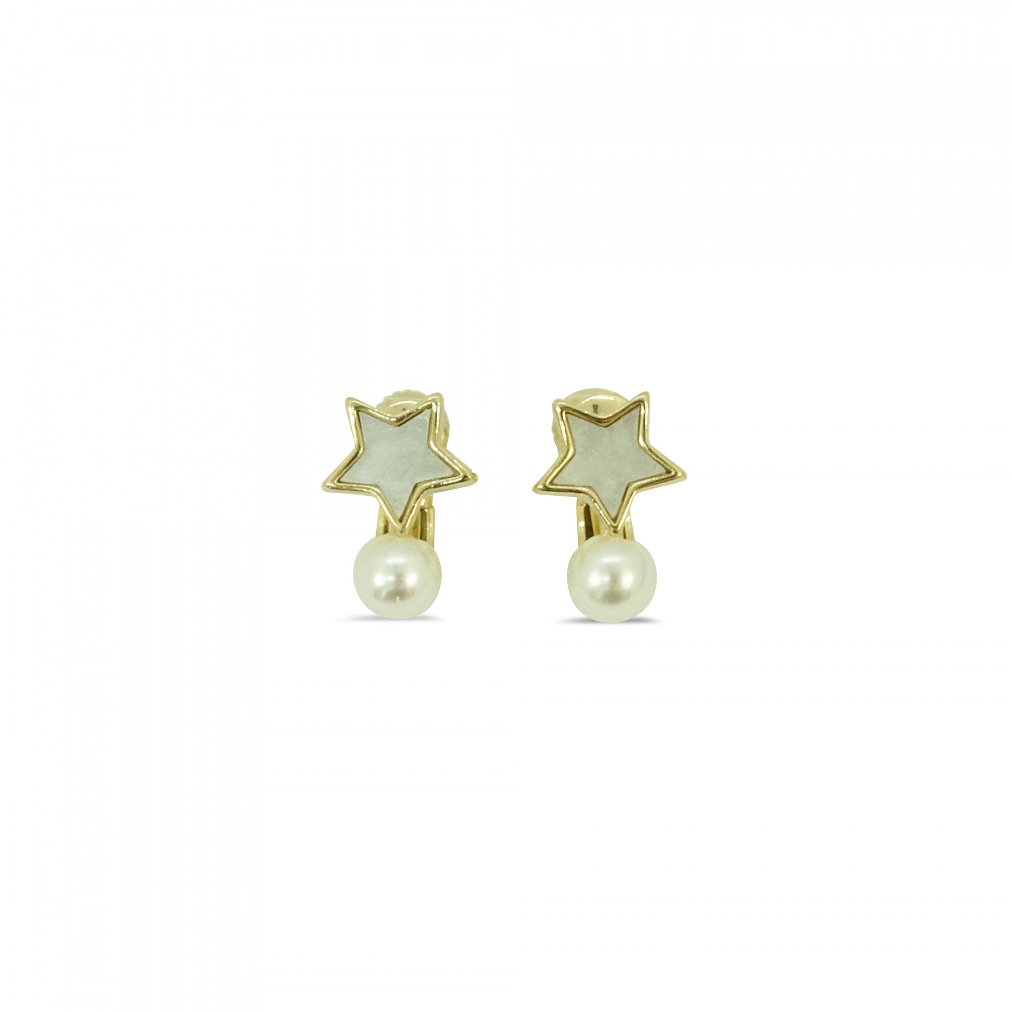 MILK X SODA PEARL STAR EARRINGS WHITE