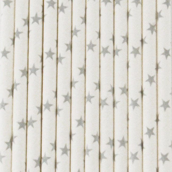 My Little Day  paper straws - silver stars