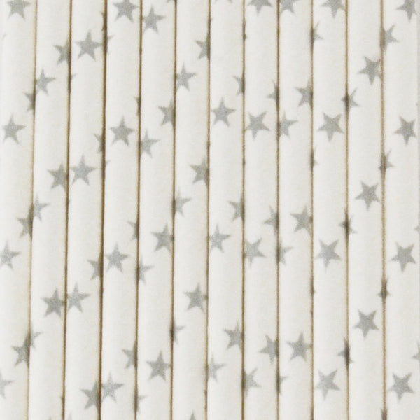My Little Day  paper straws - silver stars