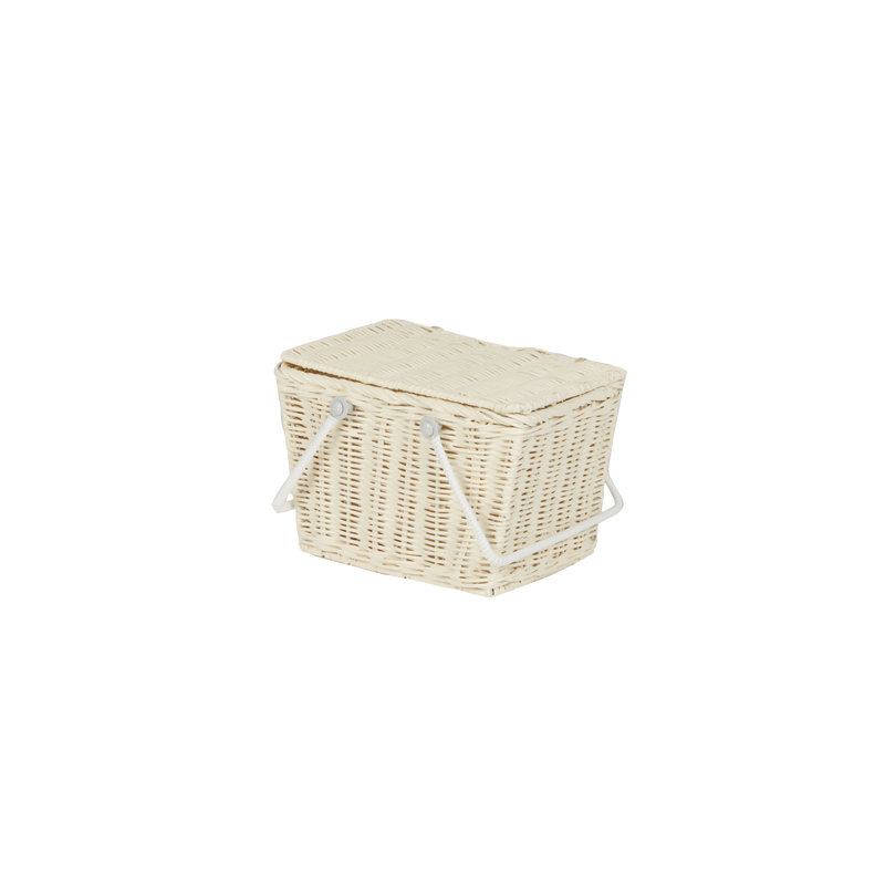Olli Ella Rattan Piki Basket - Chalk