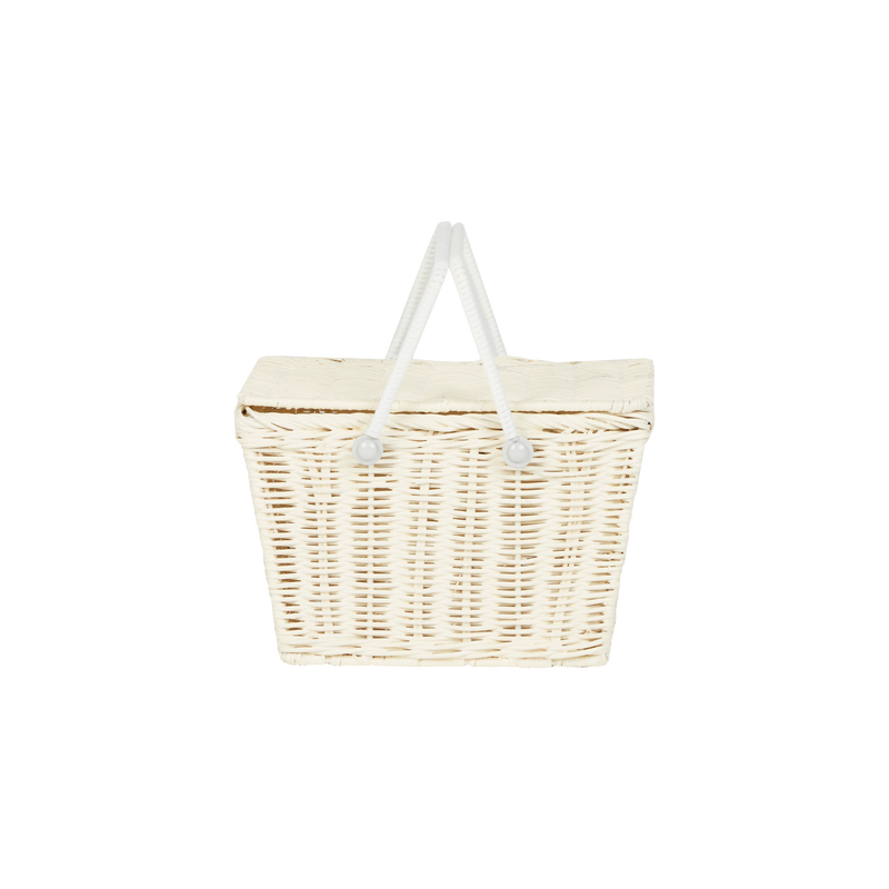 Olli Ella Rattan Piki Basket - Chalk