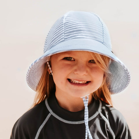BEDHEAD HATS Girls Beach Hat Bucket UPF50+ 'Stripe' Print