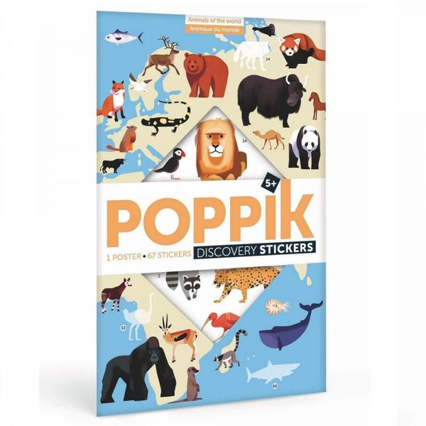 Poppik Animals of the World Sticker Poster 100x68cm