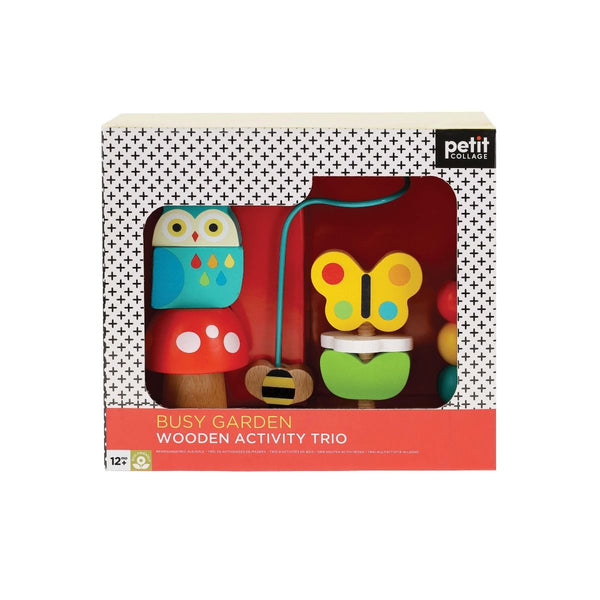 PETIT COLLAGE BUSY GARDEN WOODEN ACTIVITY TRIO