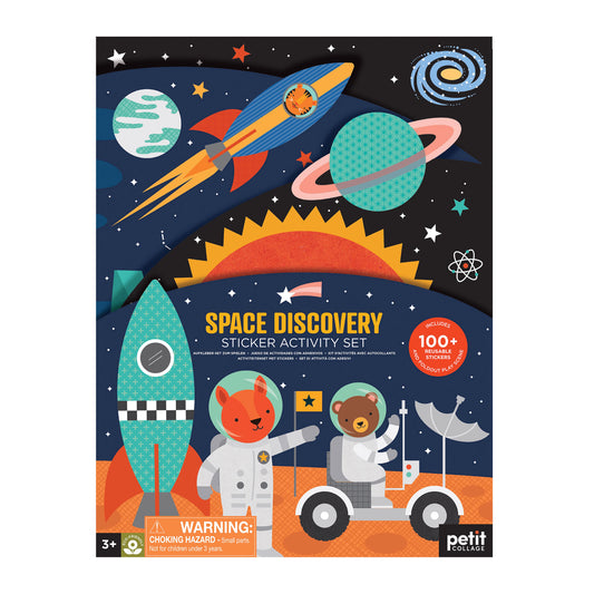 PETIT COLLAGE STICKER ACTIVITY SET-SPACE DISCOVERY MULTI-COLOURED