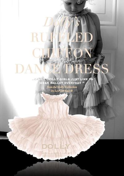 DOLLY BY LE PETIT TOM ® DOLLY RUFFLED CHIFFON DANCE DRESS OFF WHITE