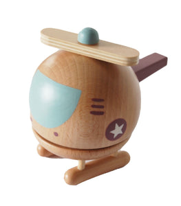 TOYSLINK Wooden Helicopter Music Box