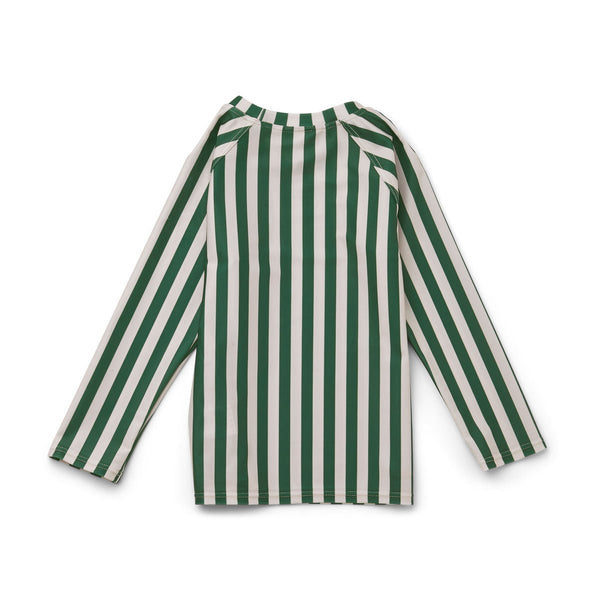 LIEWOOD NOAH SWIM TEE  STRIPE: GARDEN GREEN/SANDY