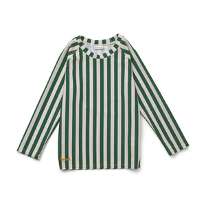 LIEWOOD NOAH SWIM TEE  STRIPE: GARDEN GREEN/SANDY