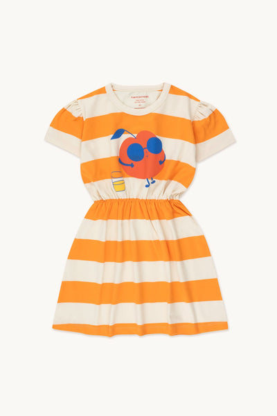 TINYCOTTONS LEISURE STRIPES DRESS *light cream/marigold*