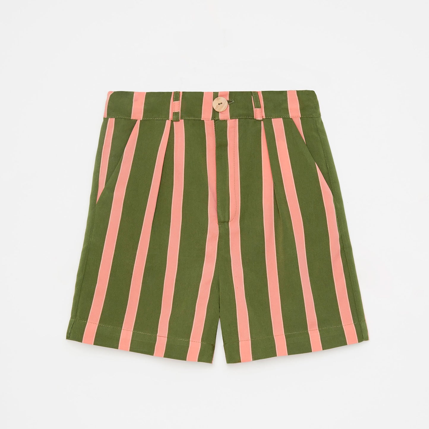 Weekend House Kids Stripped bermudas  green and pink