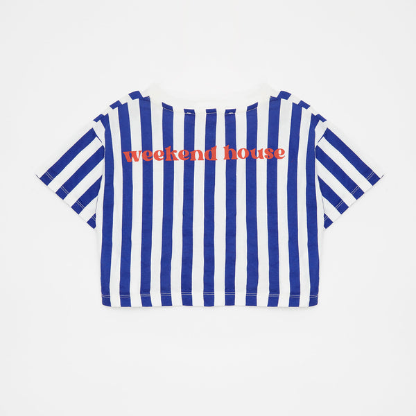 Weekend House Kids Gum stripes crop t-shirt